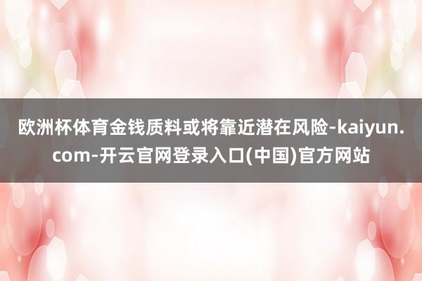欧洲杯体育金钱质料或将靠近潜在风险-kaiyun.com-开云官网登录入口(中国)官方网站